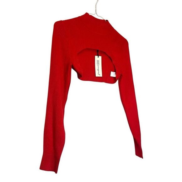 NWT Freshman 1996 Ribbed Knit Long Sleeve Red Shrug Sweater Dress Size Medium - Picture 6 of 9